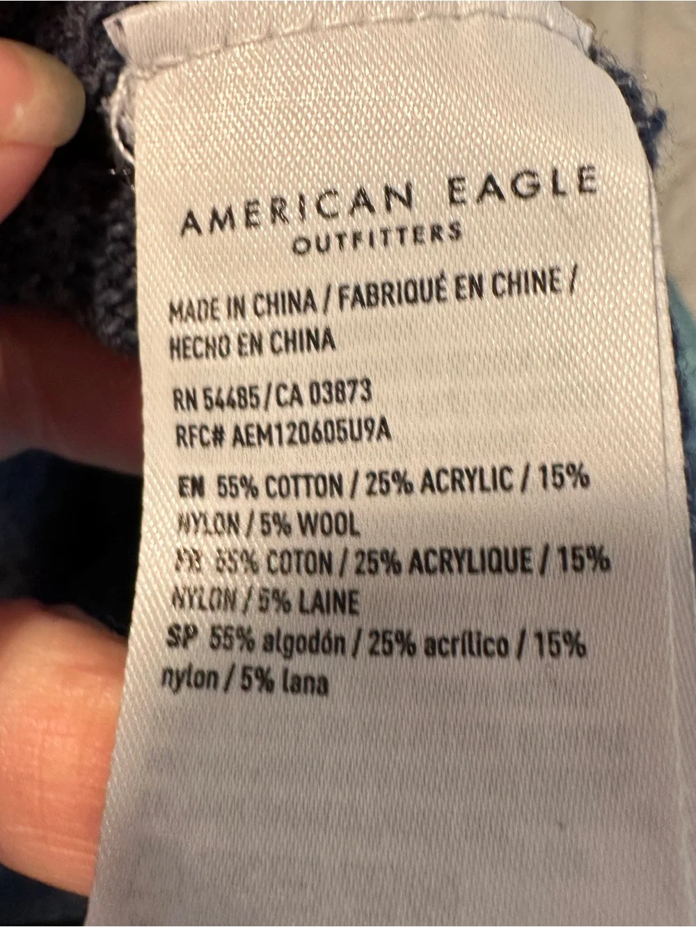 American Eagle Outfitters Men’s XS Blue‎ Mountain-Graphic Crewneck Sweater